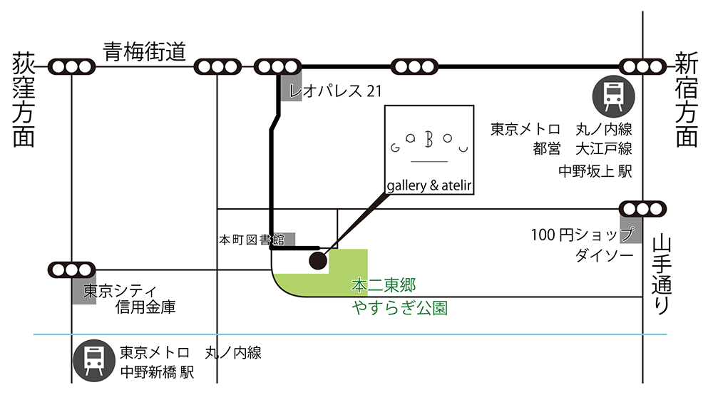 我望中野坂上アトリエ地図